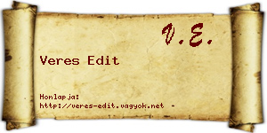 Veres Edit névjegykártya